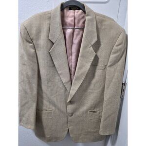 Gianfranco Ruffini Mens Blazer Beige Houndstooth Pure Wool Lined  Size 42R